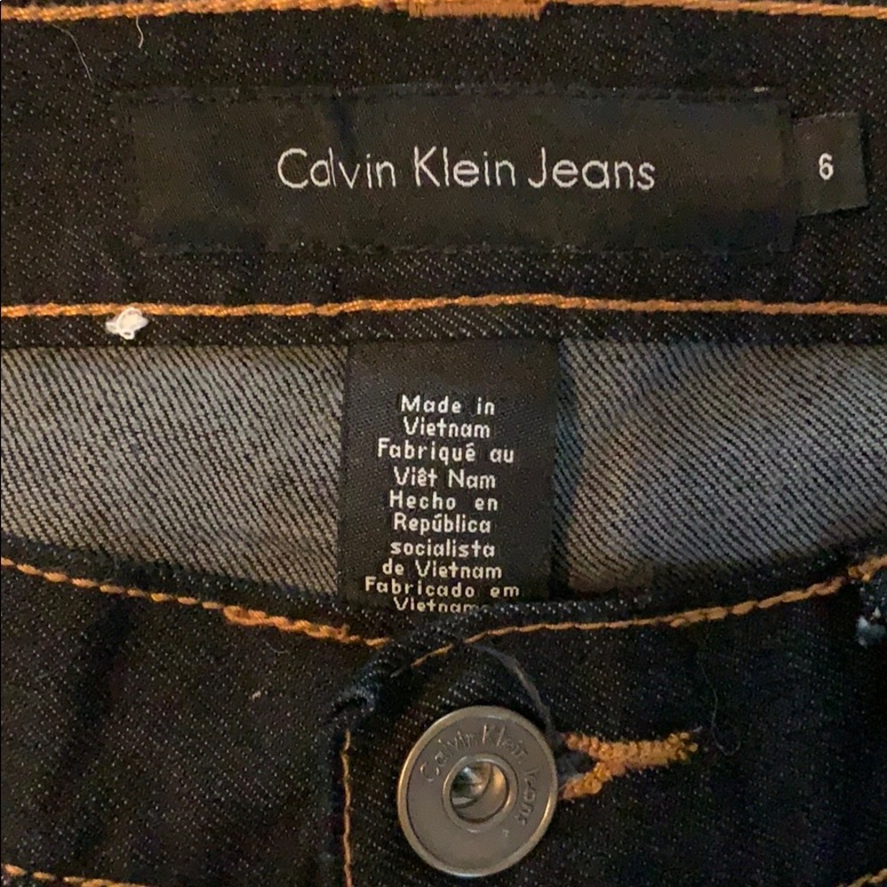 Calvin Klein dark wide leg jeans size 6